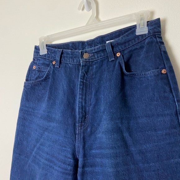 LEVIS • Vintage Women’s 921 Dark Wash Tapered Leg High Waisted Jeans Orange Tab - Picture 7 of 8